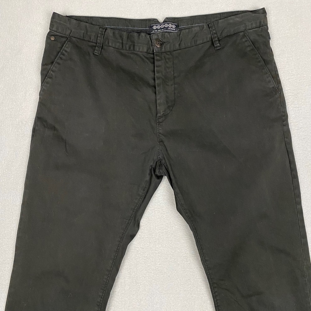 Bonobo Planet‎ Jeans Mens Black Straight Slim Leg Chino Pants France 46 US 35-36 - Picture 3 of 13